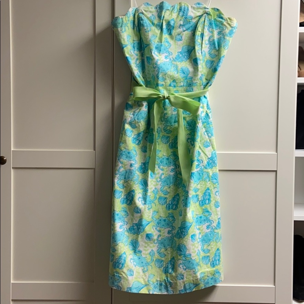 Lilly Pulitzer Scalloped Strapless Dress
